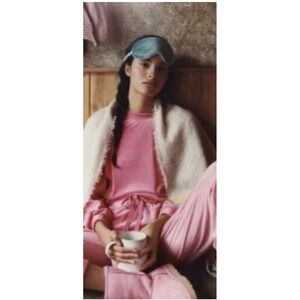 Saturday Sunday Anthropologie Pajama Lounge Set Flutter Hem Size XS‎